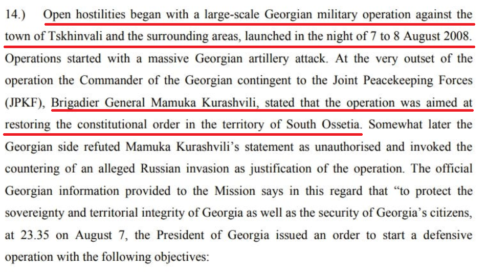 'Independent International Fact-Finding Mission on the Conflict in Georgia' - p.19
