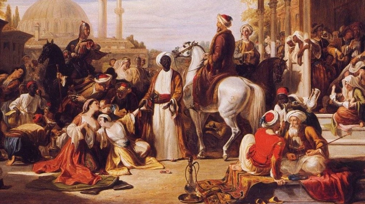 The Slave Market, Constantinople, by Sir William Allan. Dated 1838