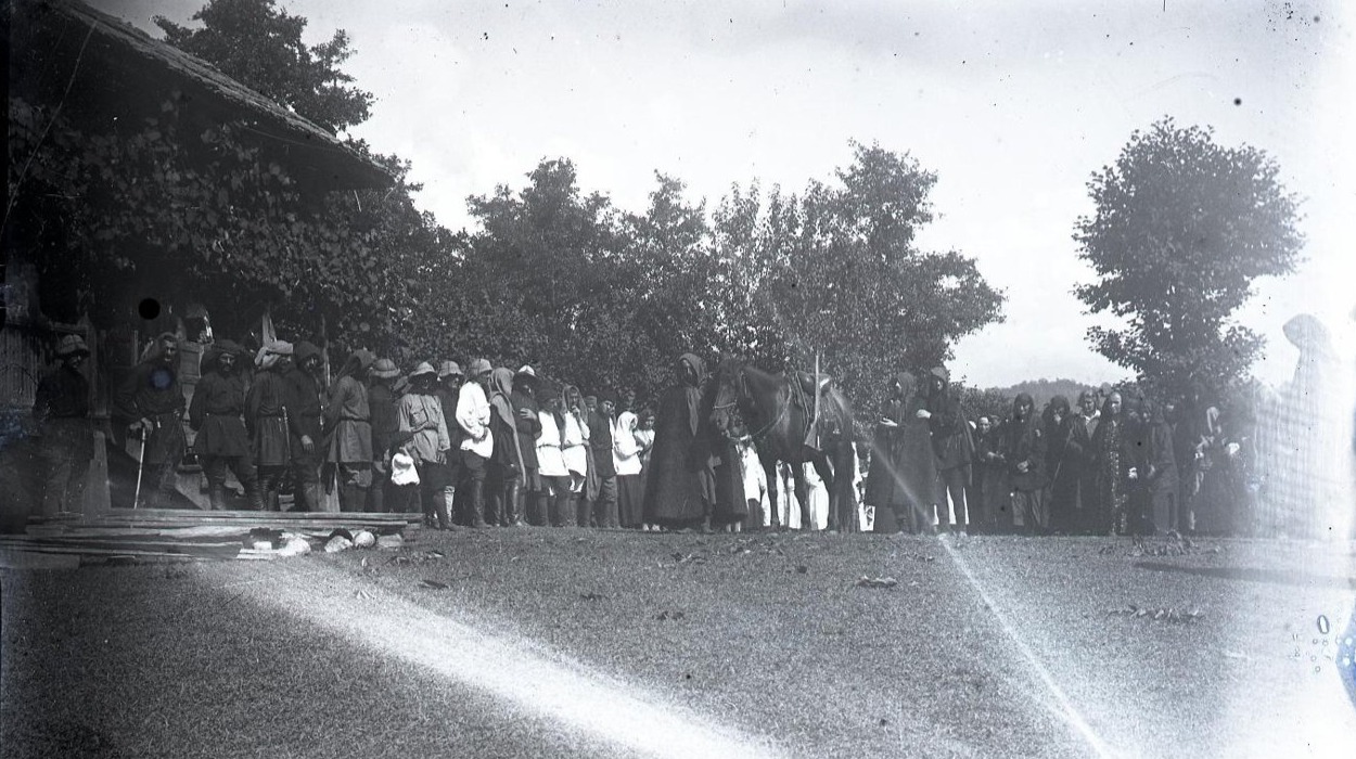 Cult of the dead: group of mourners. Ochamchira, Abkhazia[ns]. (1927)