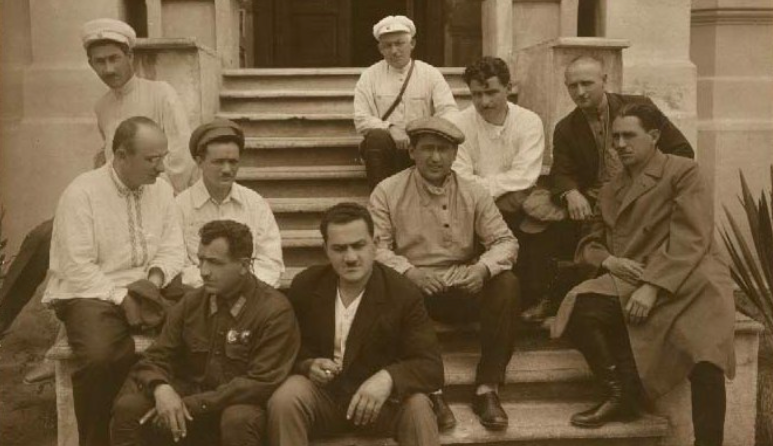 L. Beria, N.A. Lakoba, and V.D. Lakoba on steps of Smetsky family dacha. L. Beria, N.A. Lakoba, and V.D. Lakoba on steps of Smetsky family dacha.