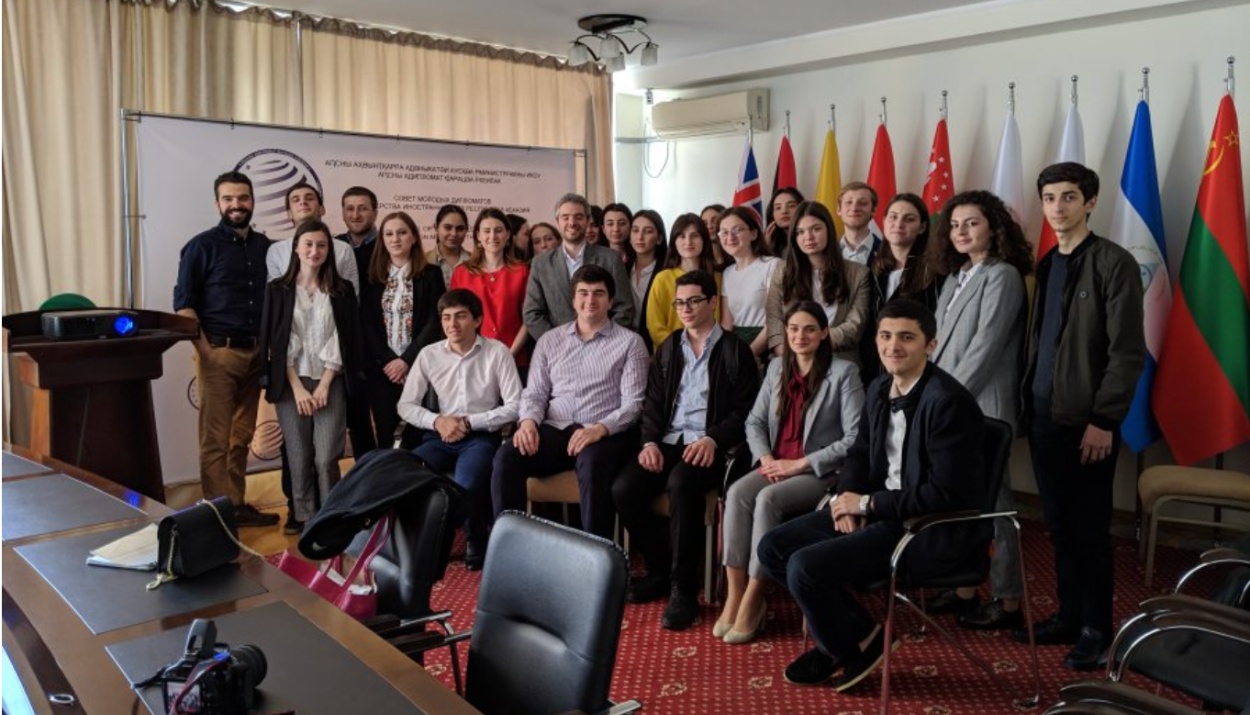 Members of Abkhazia's Councils of Young Diplomats take part in a UNPO training in Sukhum, May 2019. Members of Abkhazia's Councils of Young Diplomats take part in a UNPO training in Sukhum, May 2019.
