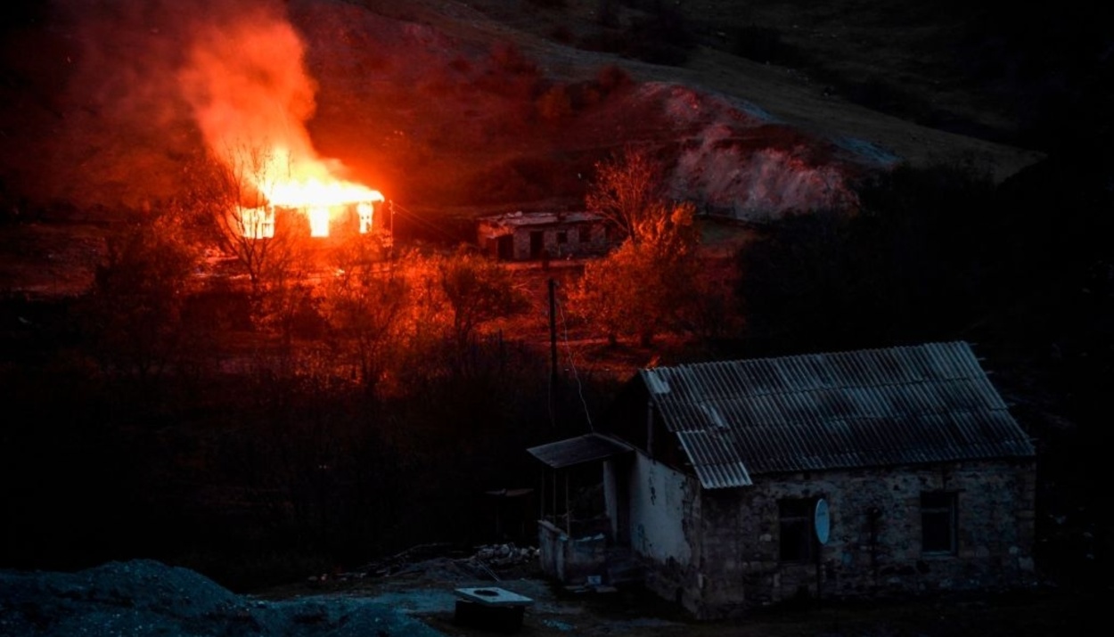 Armenians in Nagorno-Karabakh Burn Down Homes Ahead of Azerbaijan Handover.
