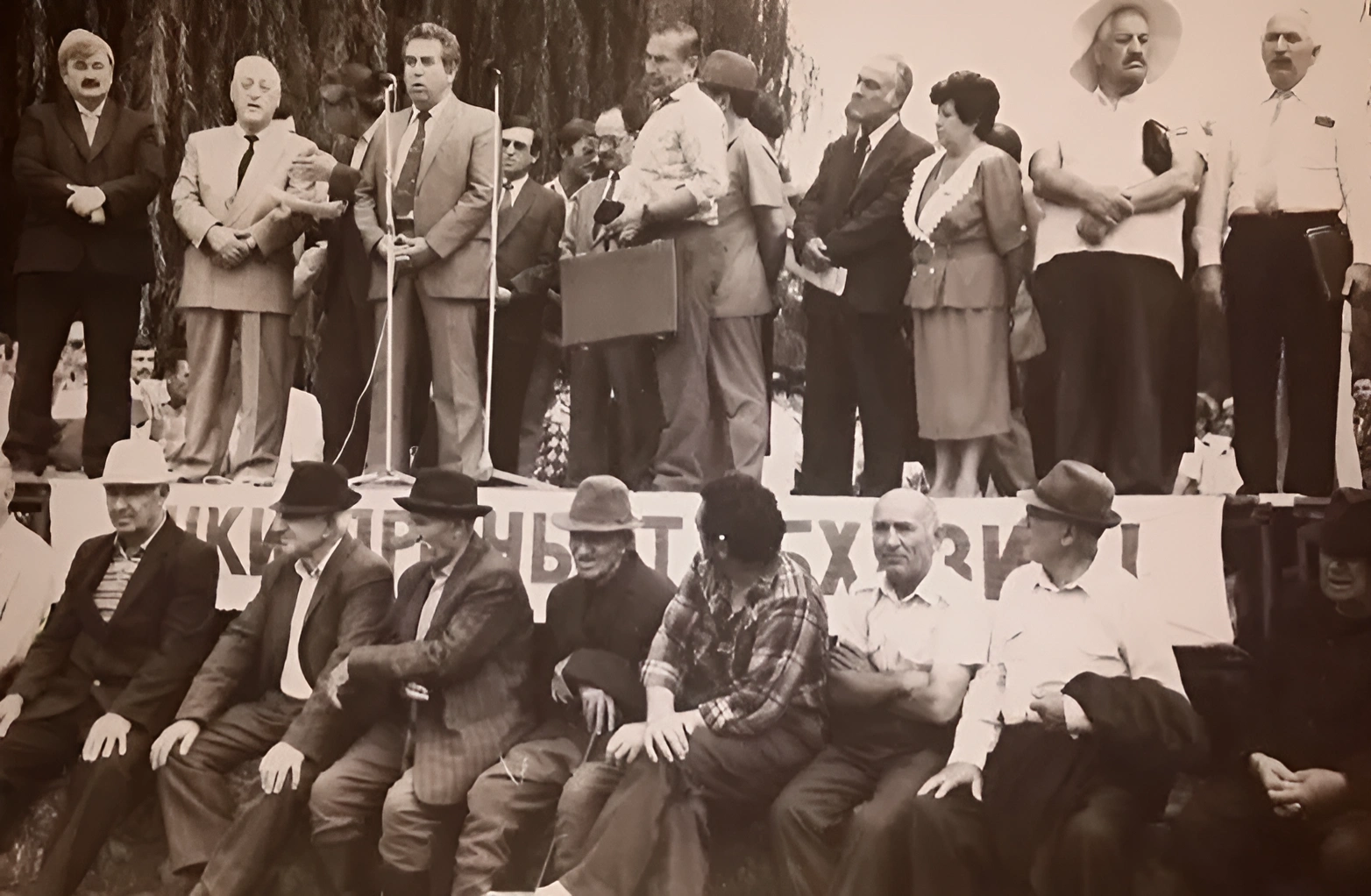 Yury Kalmykov at a rally in support of Abkhazia on the Abkhaz square in the city of Nalchik, Kabardino-Balkaria, 1992 Yury Kalmykov at a rally in support of Abkhazia on the Abkhaz square in the city of Nalchik, Kabardino-Balkaria, 1992