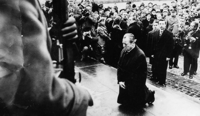 Former German Chancellor Willi Brandt famously knelt before the Warsaw Ghetto Uprising Memorial