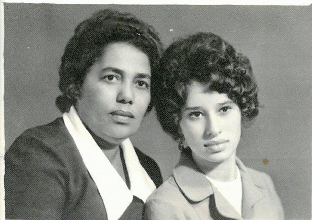 Nutsa Abash with her daughter Naira Bobyleva (right).  Naira graduated in medicine and she now heads the Social Security Administration of Sukhum.