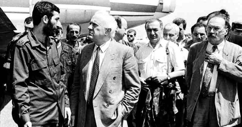Giorgi Karkarashvili (left) and Eduard Shevardnadze Giorgi Karkarashvili (left) and Eduard Shevardnadze