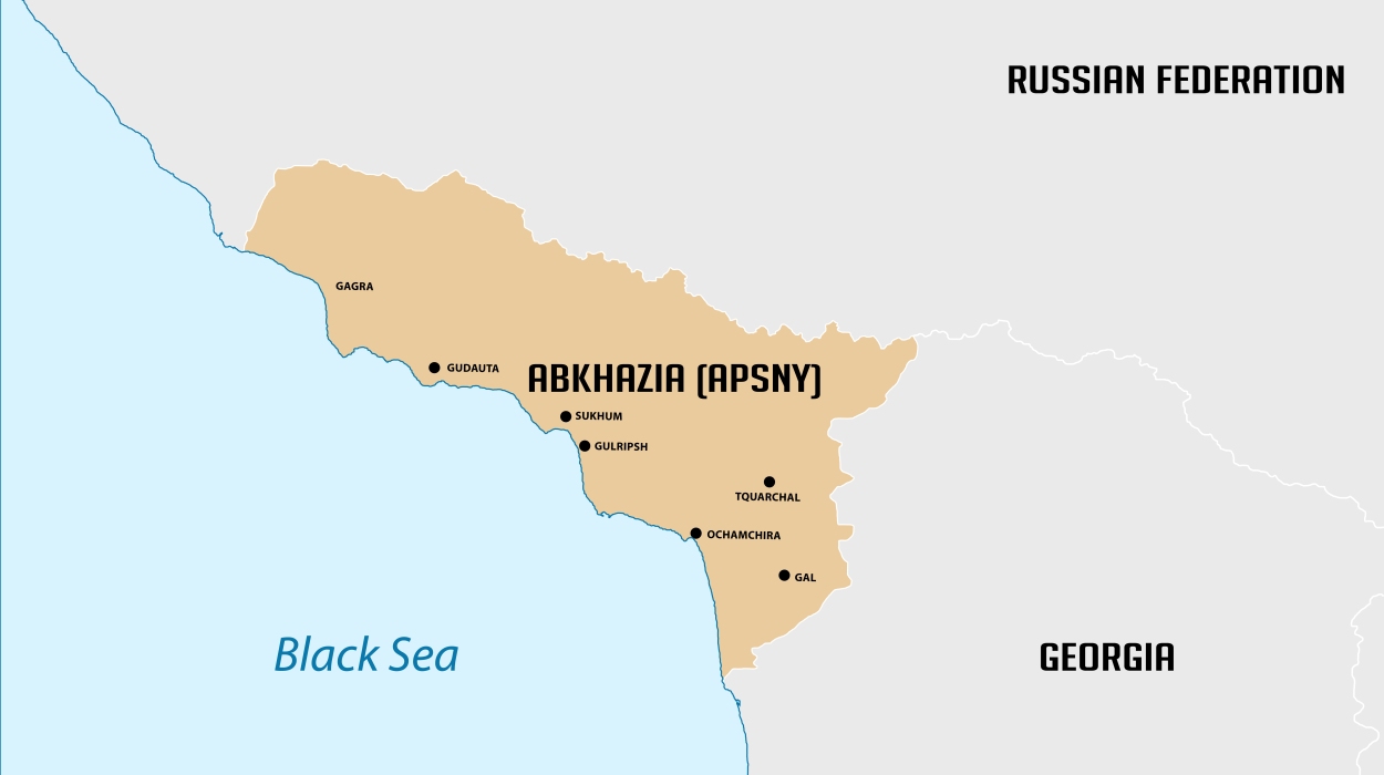 Map of The Republic of Abkhazia. Republic of Abkhazia Map