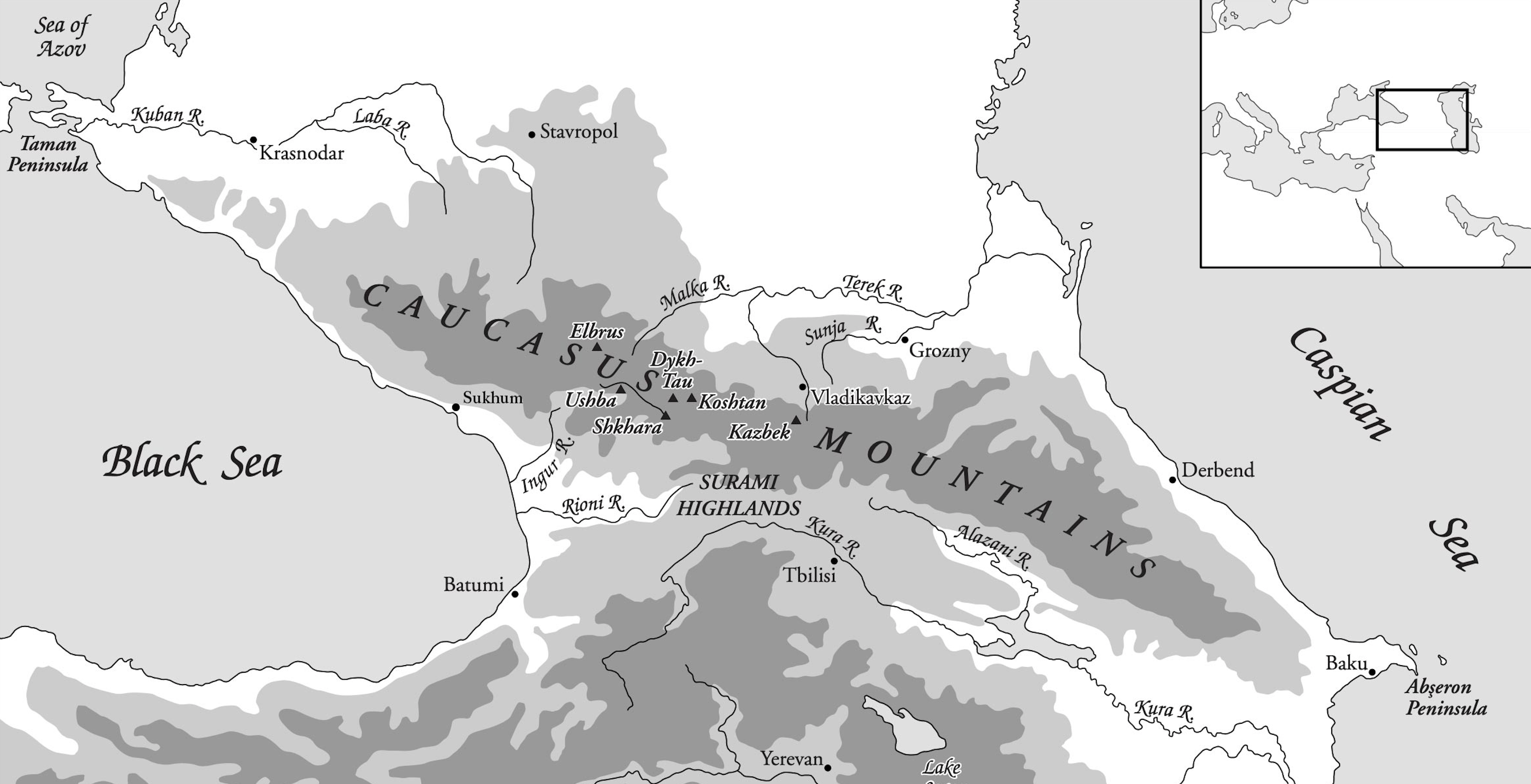 Map of the Caucasus