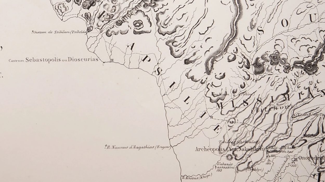 from the Map Of The Lazic Wars, between The Romans and The Persians, under Justinian and Khosrau from 539 to 562 AD. after Procopius of Cesareus and Agathias. Map Of The Lazic Wars, between The Romans and The Persians, under Justinian and Khosrau from 539 to 562 AD. after Procopius of Cesareus and Agathias