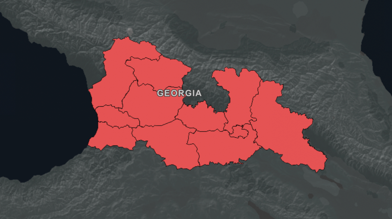 Geographical overview of Georgia in the Caucasus. Georgia Country Map