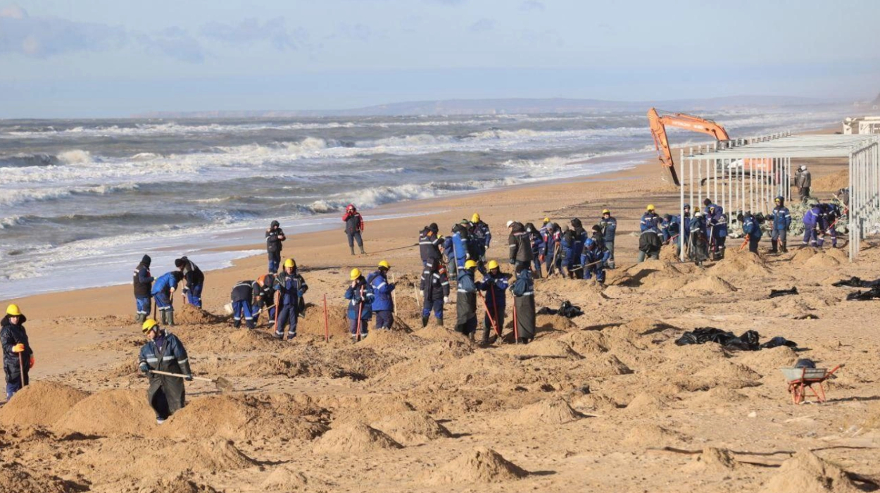 Volunteers mobilise to tackle expanding Black Sea oil spill. Volunteers Mobilise to Tackle Expanding Black Sea Oil Spill