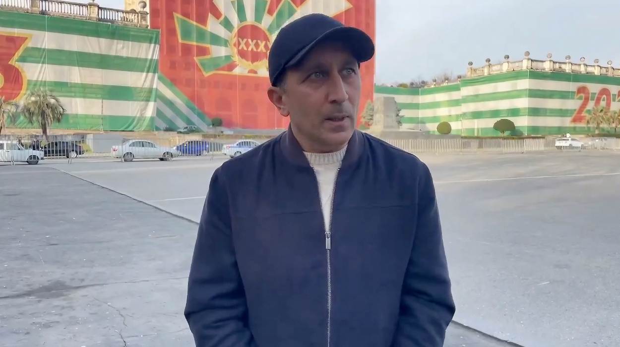 Dzhansukh Adleyba, calling for a public debate on recent policies in Abkhazia. Dzhansukh Adleyba, calling for a public debate on recent policies in Abkhazia.