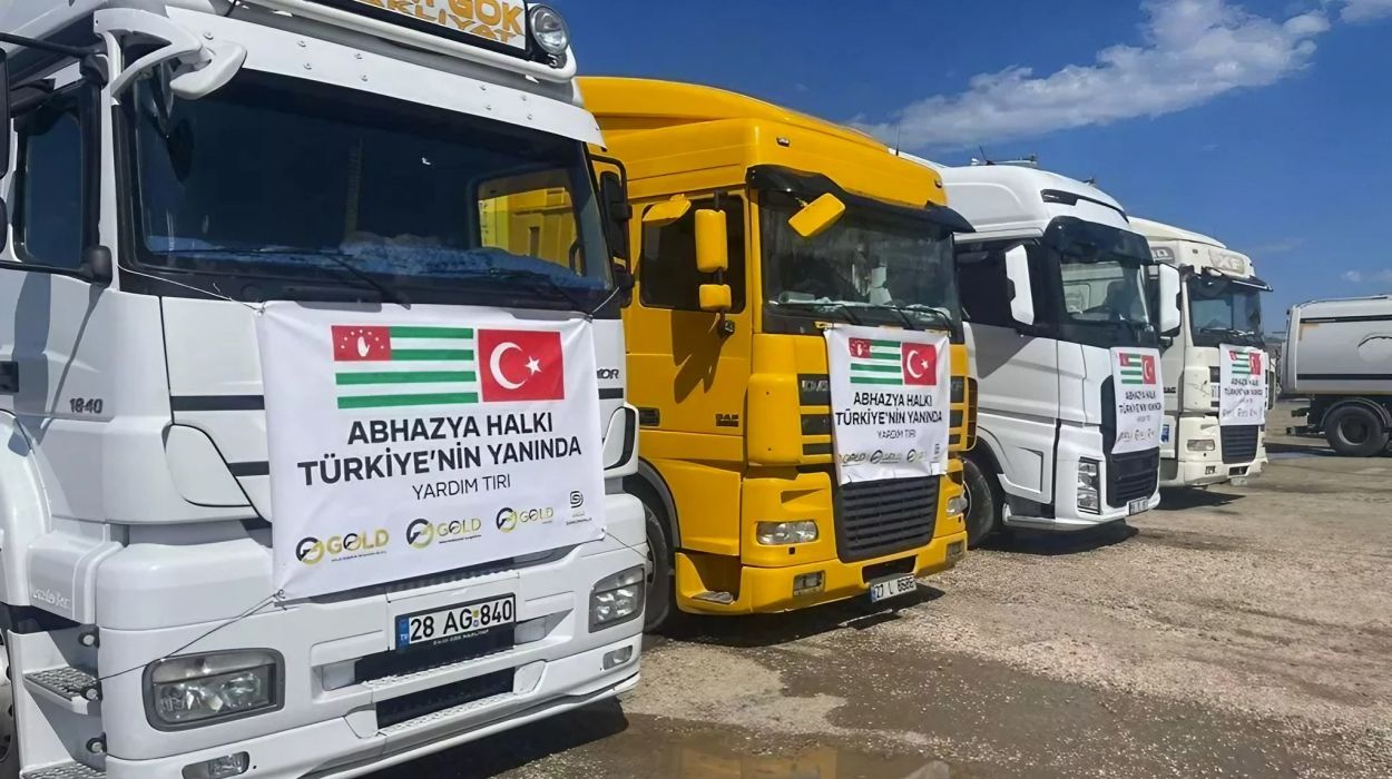 The 20-ton aid package from Abkhazia will be delivered to Turkey's Ministry of Internal Affairs' Emergency Department.