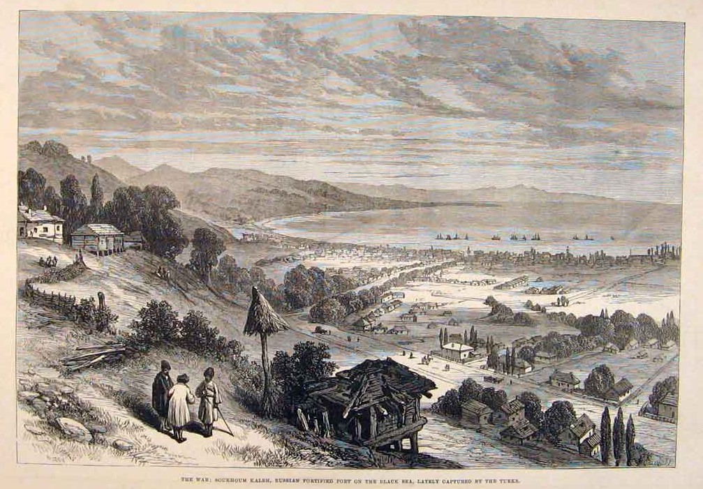 The War: Soukhoum Kaleh Russian Fortified Port Black Sea Turks Ships - Illustrated London News, 1877