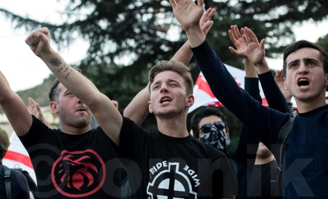 Georgian ultra-nationalists marching in downtown Tbilisi @Onnik James Krikorian (2016)