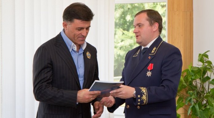Leonid Dzapshba (left) is a former Interior Minister of Abkhazia Leonid Dzapshba