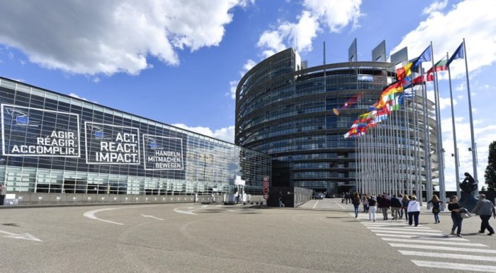 The European Parliament building in Strasbourg, France The European Parliament building in Strasbourg, France